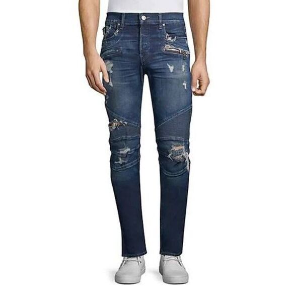 Hudson Jeans Blinder Biker Distressed Skinny Jeans - Picture 2 of 6